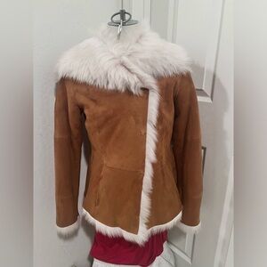 UGG KARLENE TOSCANA SHEARLING CHESTNUT JACKET - WOMEN'S